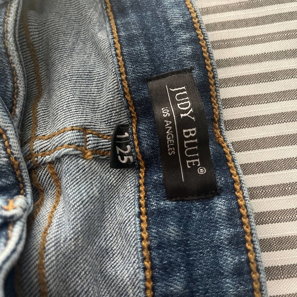 Judy Blue Distressed Skinny Jeans with Buffalo Plaid Patches - Picture 5 of 5